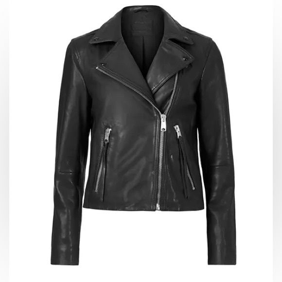 Windsor Jackets & Blazers - ALLSAINTS. NEW Dalby Slim Fit Leather Biker Jacket